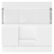Modul-Einsatz,<BR>Frontplatte f�r 1 x RJ45-Einsatz,<BR>f�r Boden-Einbau-Steckdose,<BR>mit Beschriftungsfeld