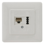 UP-ISDN Zweifach-Anschlussdose,<BR>RJ 45/TAE,<BR>reinwei