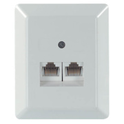 AP-UAE-Anschlussdose 2 x 8 (8),<BR>(Western),<BR>fr ISDN,<BR>wei