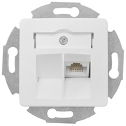 Kombi-Telefonsteckdose,<BR>UAE,<BR>Zentralplatte 50 x 50 mm,<BR>reinwei�