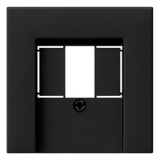 Zentralplatte,<BR>fr 1 bis 3-fach-TAE-Steckdose,<BR>Standard 55,<BR>schwarz matt