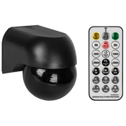 AP-Bewegungsmelder,<BR>2000W/LED 1000VA,<BR>Erfassungswinkel 180,<BR>Reichweite bis 12 m,<BR>schwarz, mit schwarzer Linse