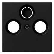 Zentralplatte,<BR>fr TV/Radio/SAT-<BR>Antennensteckdose,<BR>Standard 55,<BR>schwarz matt