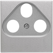 Zentralplatte,<BR>fr TV/Radio/SAT-<BR>Antennensteckdose,<BR>LOGUS 90,<BR>alu-silber