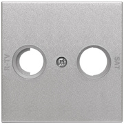Zentralplatte,<BR>fr TV/Radio-<BR>Antennensteckdose,<BR>LOGUS 90,<BR>alu-silber