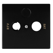 Zentralplatte,<BR>f�r TV/Radio-<BR>Antennensteckdose,<BR>APOLO 5000,<BR>schwarz matt