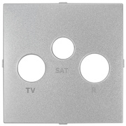Zentralplatte,<BR>fr SAT-Antennensteckdose<BR>mit Steckanschluss,<BR>LOGUS 90,<BR>alu-silber