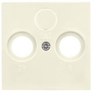 Zentralplatte,<BR>fr TV/Radio/SAT-<BR>Antennensteckdose,<BR>Standard 55,<BR>cremewei glnzend