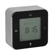 Rotations-Wecker,<BR>mit Quarzuhrwerk,<BR>schwarz/silber
