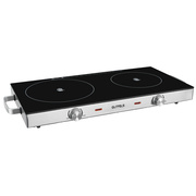 Glaskeramik-Doppelkochplatte,<BR>2800W (1000 + 1800W)