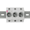 Einbausicherungssockel,  3-polig, mit Doppelfunktions- Klemme bis 35 mm, fr Hutschienenmontage