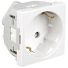 Modul-Einsatz, Schutzkontakt-Steckdose, f�r Boden-Einbau-Steckdose, reinwei�, 45 x 45