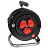 Kabeltrommel, 3 Schutzkontakt-Steckdosen mit Klappdeckel, H07 RN-F 3G x 1,5�
