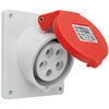 CEE-Einbausteckdose, schr�g, 5-polig, 400V, mit Schraubklemmen