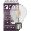 LED-Filament-Lampe,  AGL-Form, klar,  E27, 2700K