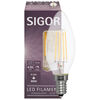 LED-Filament-Lampe,  Kerzen-Form, klar,  E14