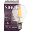 LED-Filament-Lampe, Tropfen-Form, klar, E14, 2700K