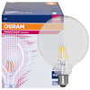 LED-Filament-Lampe,  RETROFIT, Globe-Form, klar,  E27, 2700K