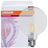 LED-Filament-Lampe,  RETROFIT, Globe-Form, klar,  E27, 2700K