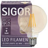 LED-Filament-Lampe, Globe-Form, goldfarben,  E27, 2500K