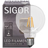 LED-Filament-Lampe, Globe-Form, klar, E27, 2700K