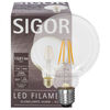 LED-Filament-Lampe, Globe-Form, klar, E27, 2700K