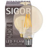 LED-Filament-Lampe, Globe-Form, goldfarben,  E27, 2500K