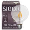 LED-Filament-Lampe, Globe-Form, klar, E27, 2700K