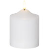 Echtwachskerze, FLAMME, 1 warmweie flackernde LED, wei
