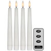 Echtwachs-Tafelkerze, FLAMME, 1 warmwei�e flackernde LED, 4er-Set mit Fernbedienung