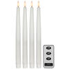 Echtwachs-Tafelkerze, FLAMME, 1 warmwei�e flackernde LED, 4er-Set mit Fernbedienung