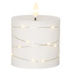 Echtwachskerze, FLAMME DEW, 25 warmwei�e LEDs, wei�