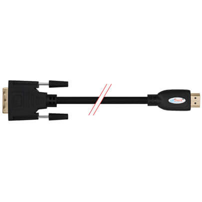 HDMI-Anschlusskabel, Stecker/DVI-I-Stecker, PVC, 1080p, 5,0 m 