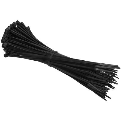 Kabelbinder, Polyamid 6.6,  schwarz, halogenfrei,  UV-witterungsstabil 