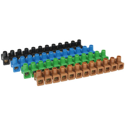 Dosenklemme, Kunststoff, 12-polig, 4 - 6 mm²,  farbig sortiert