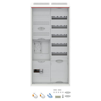 Zhlerschrank, TAB 2000, 1 x eHZ Zhlerplatz, 1 x Verteilerfeld 5-reihig, mit APZ-Feld