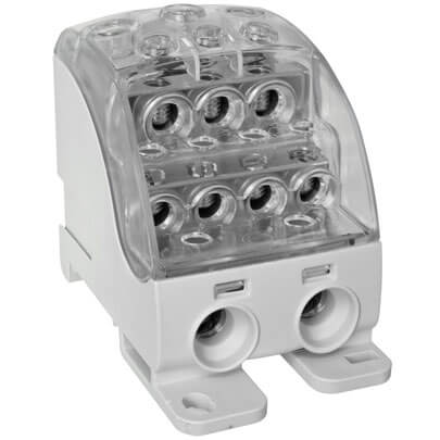 Phasenverteilerblock, 400A, 2 Eingnge und 9 Ausgnge