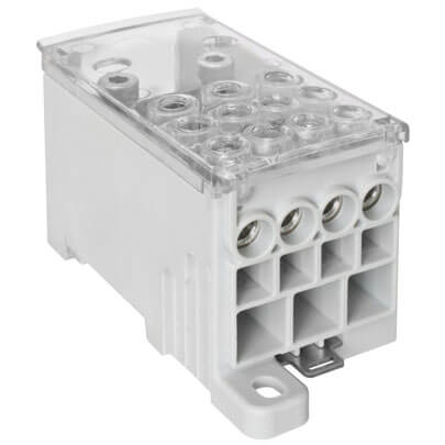 Phasenverteilerblock, 400A, 2 Eingnge und 11 Ausgnge