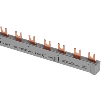 Phasenschiene fr Brandschutzschalter AFDD, 16 mm, 2-polig, Gabel-Ausfhrung, fr 4 AFDD mit FI/LS