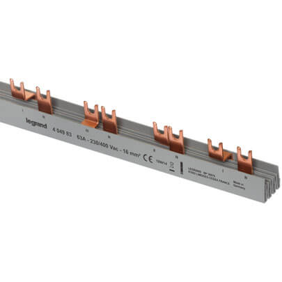 Phasenschiene fr Brandschutzschalter AFDD, 16 mm, 4-polig, Gabel-Ausfhrung, fr 19 AFDD mit FI/LS