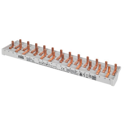 Steg-Phasenschiene, 10 mm, 4-polig, L-Form, fr 12 x 2 polige FI/LS+N