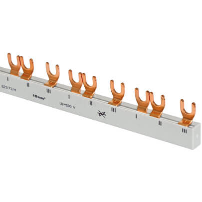 MINILINE-SYSTEM, Gabel-Phasenschiene, 10mm, 3-polig, L-Form, fr 12 LS-Schalter