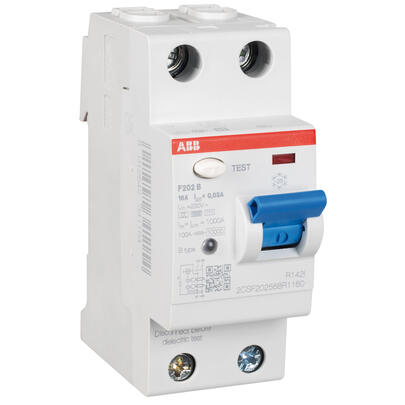 allstromsensitiver  FI-Schutzschalter, F202B, 2-polig, 16A/0,03, Typ B, 2 TE