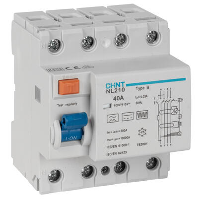 allstromsensitiver FI-Schutzschalter, NL 210, 4-polig, Typ B, 4 TE