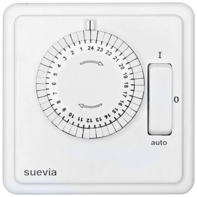 Komplett-UP-Zeitschaltuhr, 230V/6A, mit Schalter, Tagesprogramm, wei
