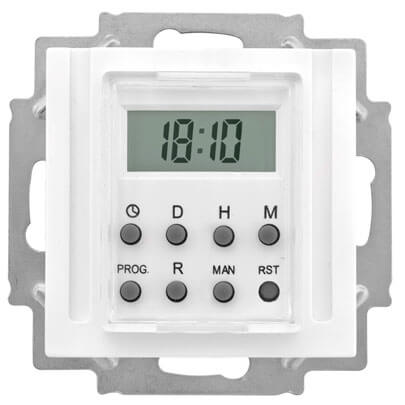 Kombi-LCD-Zeitschaltuhr, elektronisch, 230V/1250-2500W/600VA, KLEIN-K55, reinwei