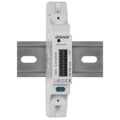 Stromzähler, für Wechselstrom, einphasig, 230V-AC/5 (40A), mit LCD-Zählwerk, MID-Konformitätserklärung
