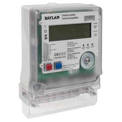Stromzhler, fr Drehstrom, dreiphasig, (0,15-5)100A, mit LCD-Zhlwerk, MID-Konformittserklrung, 2-Richtungszhler