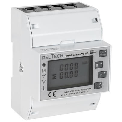 Stromzhler, fr Drehstrom, dreiphasig, 3 x 230V/0,5-10(100)A, mit LCD-Zhlwerk, MID Konformittserklrung
