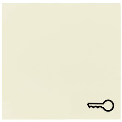 Wippe fr Taster, mit Symbol Tr, Standard 55, cremewei glnzend
